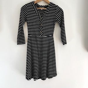 Black and White Striped XS Ultra Flirt Dress